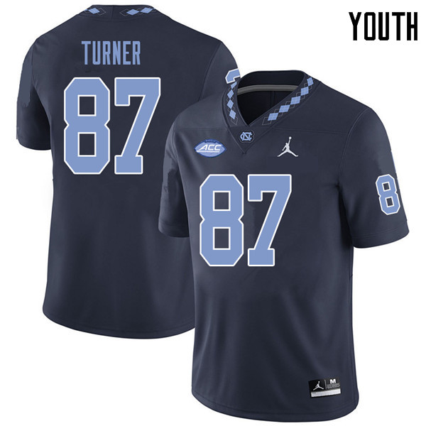 Jordan Brand Youth #87 Noah Turner North Carolina Tar Heels College Football Jerseys Sale-Navy